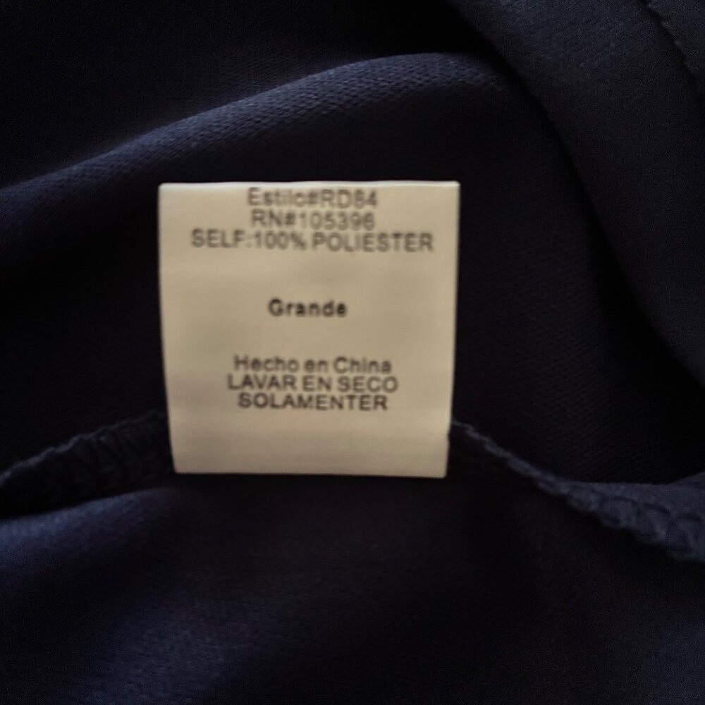 Rosette Rose Gold Sequin & Navy Chiffon Sleeveless Skater Dress Women's Large - Picture 7 of 15